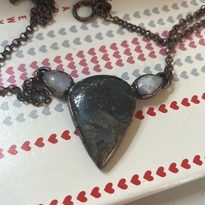 Marcasite Electroformed necklace with moonstone accents